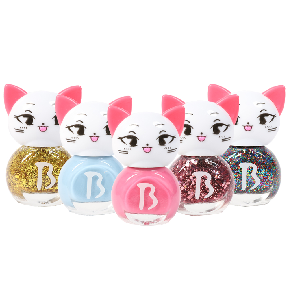 바블리 키즈네일 냥이 어린이매니큐어 블링블링 세트 5p, 하늘핑 + 핑크핑 + 골드블링핑 + 핑크블링핑 + 오색블링핑, 1개 18,000원