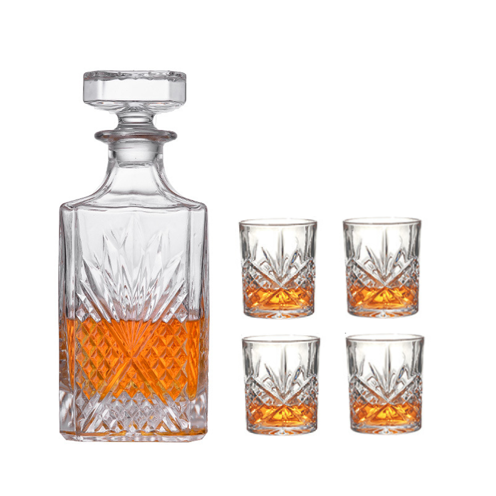 큐앤씨 럭셔리 크리스탈 위스키 디켄터 +잔 4p 세트, 1개, 750ml 31,900원