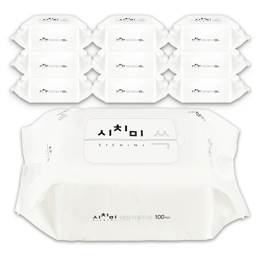 한스웰 시치미 쓱 데일리 엠보싱 물티슈 리필형 100매 10팩 11,900원