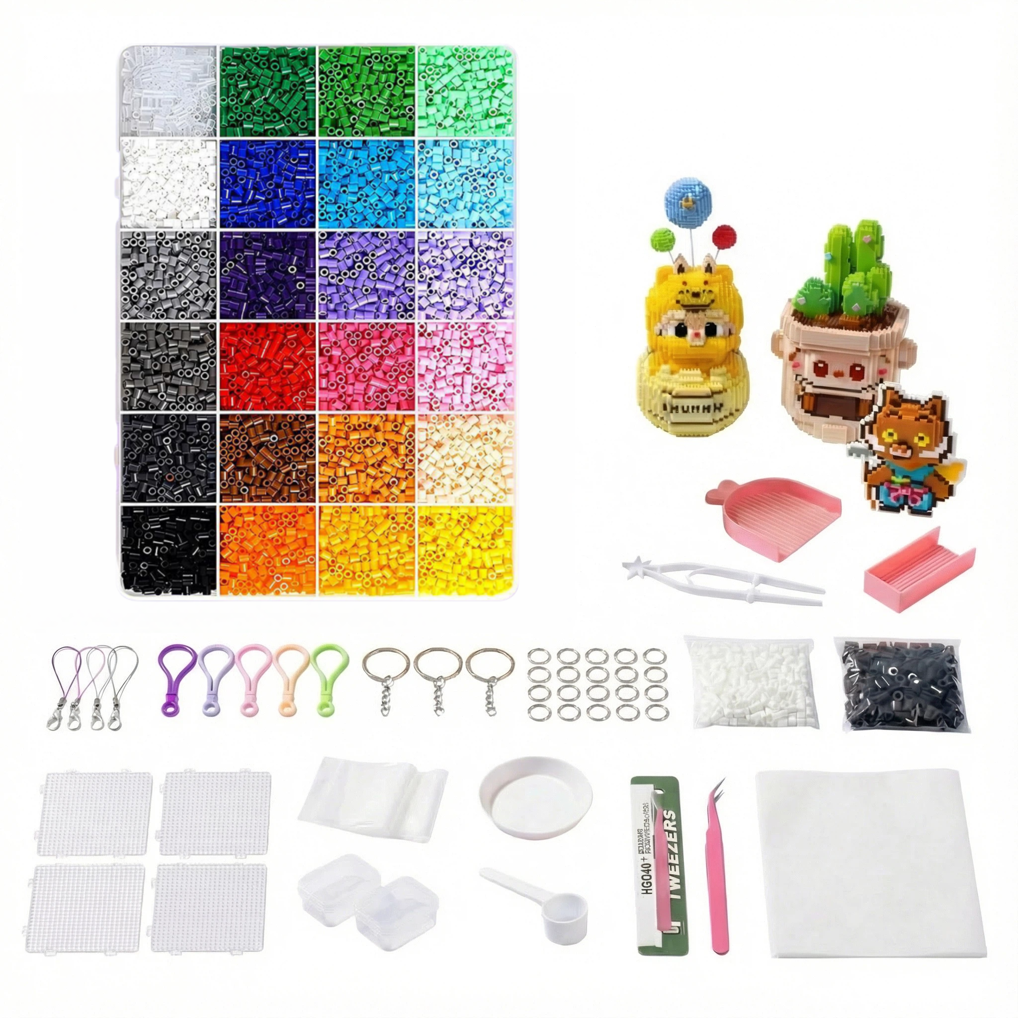 컬러비즈24/48/72/96/120색 컬러비즈세트 풀세트 구성 컬러비즈열쇠고리 컬러비즈집게 수납 상자 세트(호화 세트, 당신의 DIY 창작 욕구를 충족시킵니다) 17,100원
