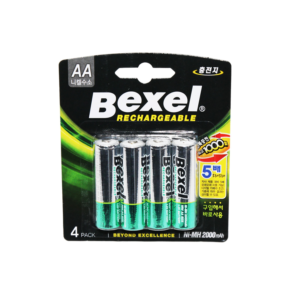 벡셀 충전용 건전지 (니켈수소 충전지), 4개입, 1개 12,000원