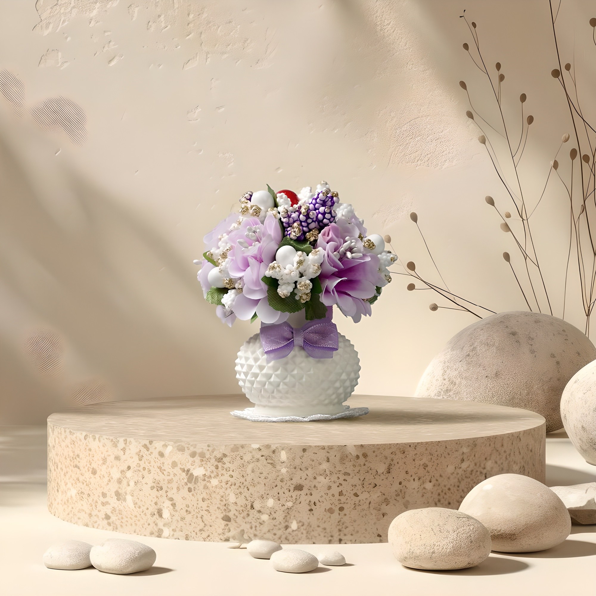 morningscent 꽃장식 봉안당 미니어쳐 꾸미기 납골당 미니 조화 꽃병, 퍼플, 1개 15,900원