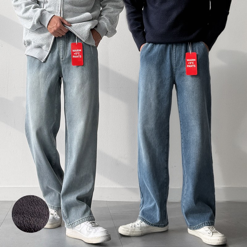 [본딩 기모] 남자 남성 언빌 남자 세미와이드 올밴딩 워싱 데님 겨울 청바지 팬츠 32,800원