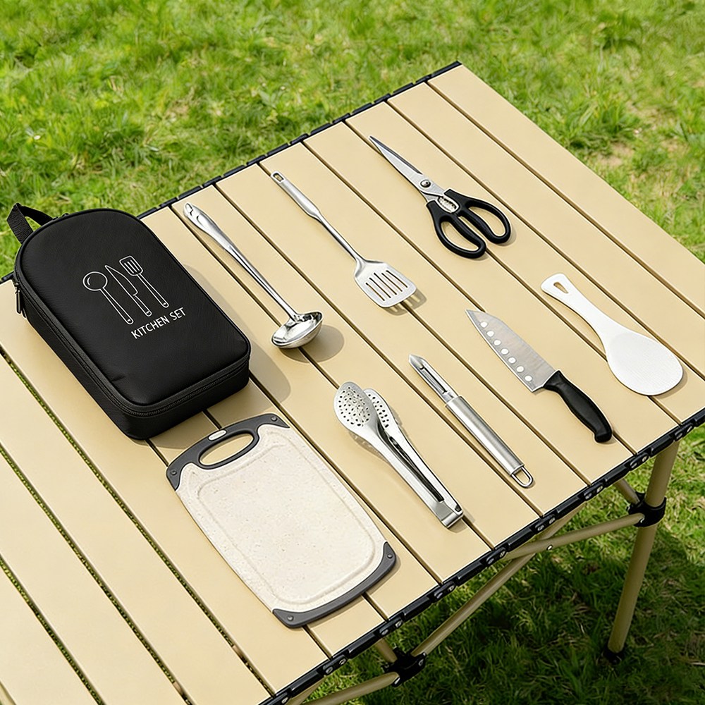 C.partner 다기능 캠핑 주방 도구 세트 (9개 구성), 1세트, 검은색 29,900원