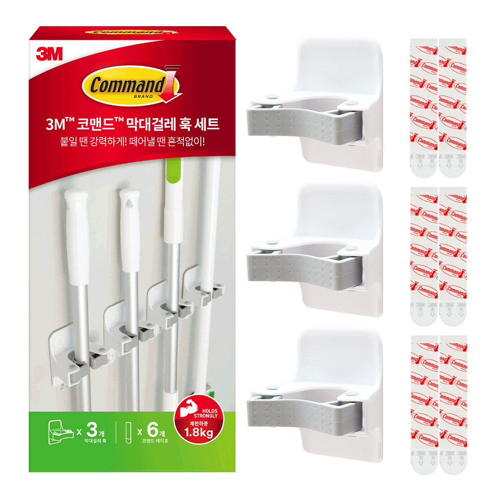 코맨드 쓰리엠 막대걸레 훅 3p + 테이프 6p 10,350원