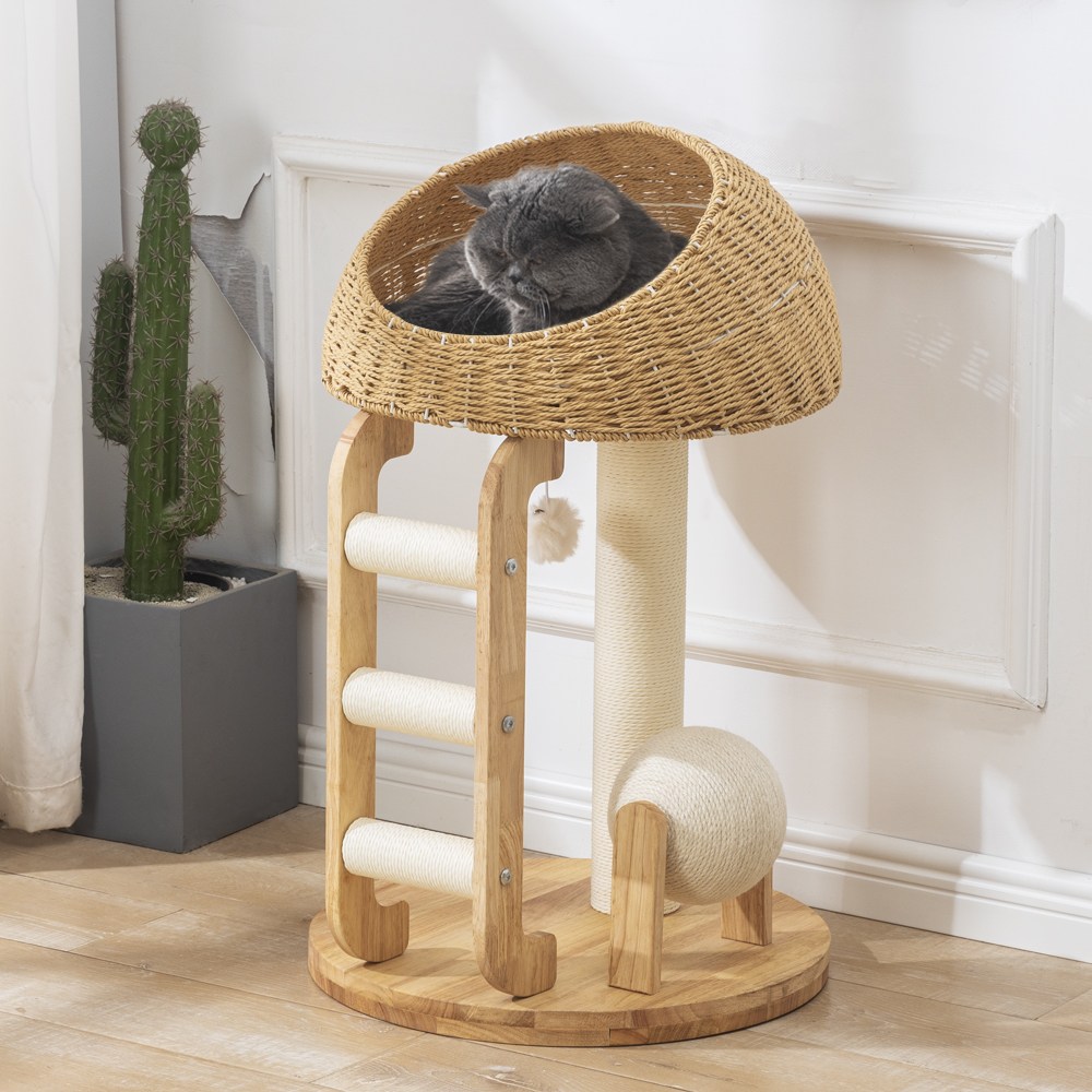 레브펫 프리미엄 고양이 원목 수공예 바스켓 해먹 방석 스크래쳐볼 캣타워, 1개, 혼합색상 86,300원