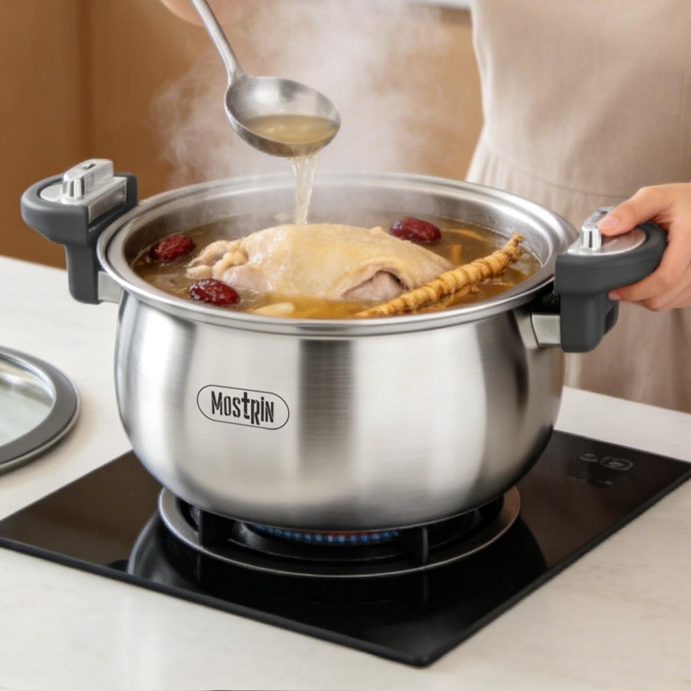 Mostrin IH 스텐 진공 저압냄비 압력솥 인덕션 겸용 진공냄비 7L 49,990원