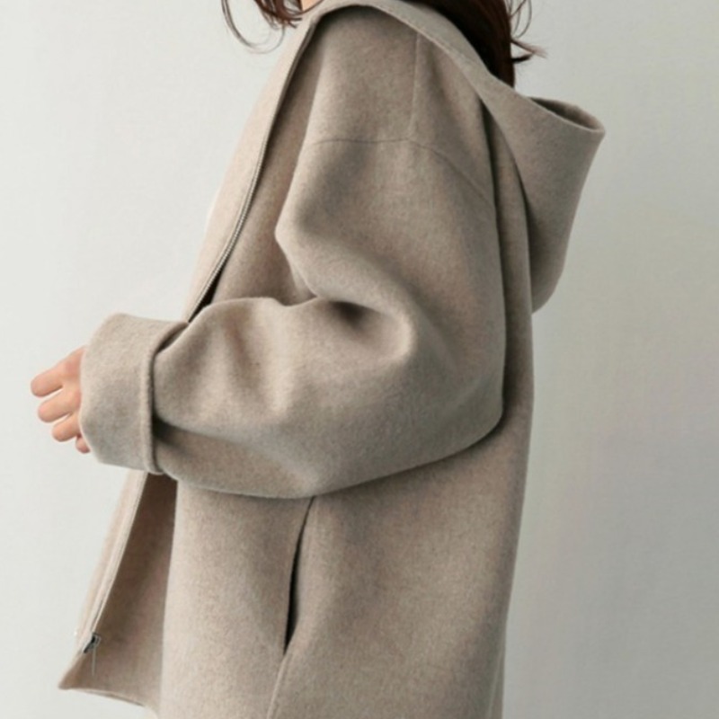 프리미엄 여성 오버핏 모직 후드 코트 봄 겨울 캐주얼 미니멀 코트 41,800원