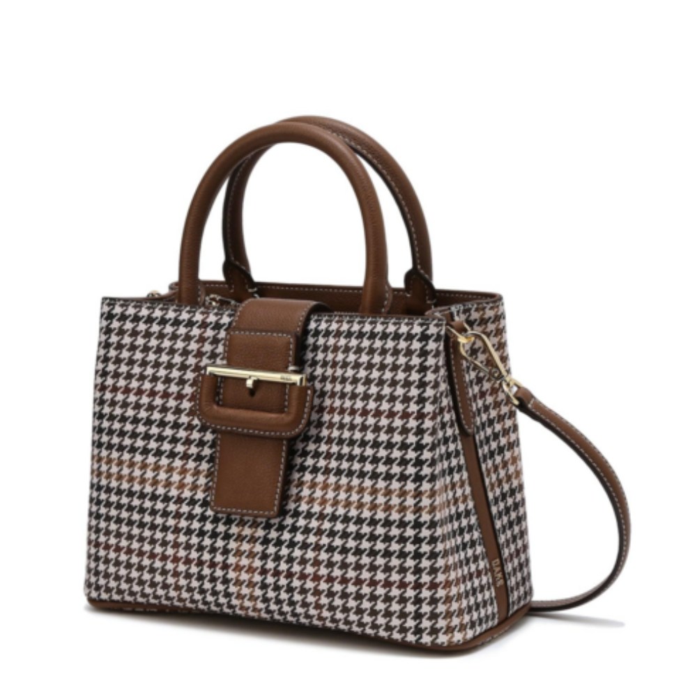 닥스 여성 브라운 천연 소가죽 배색 하운드투스 체크 크로스백 겸 토트백 DCBA1F615W2 346,800원