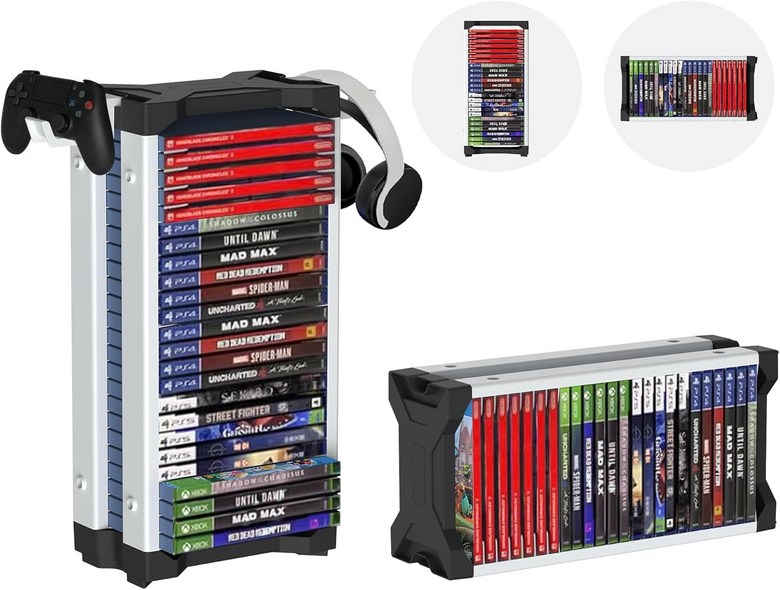 화이트 비디오 게임 저장 타워 23 PCS - PS5 PS4 PS3 PSP Xbox Series XS One 360 Wii U 스위치 2용 유니버설 오거나이저 케이스 컨트롤러 및 130,820원