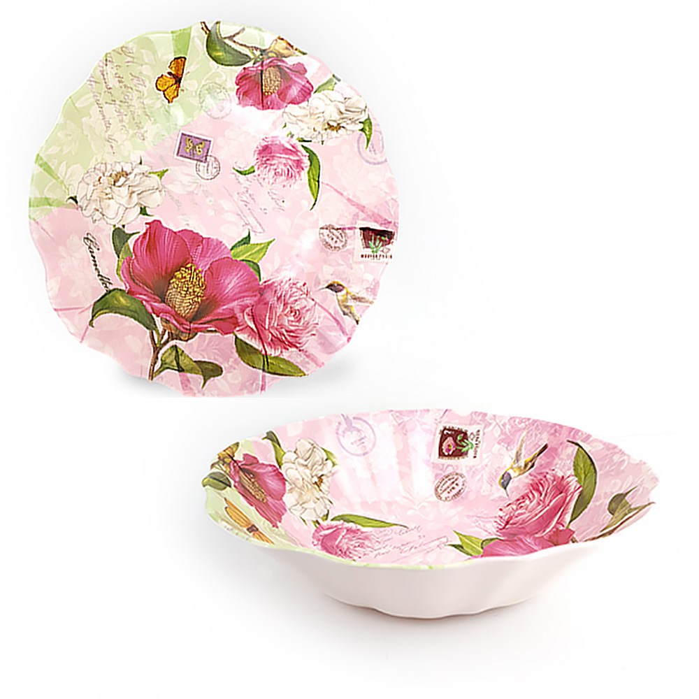 키친이레 멜라민 원형레이스 화채볼, 동백, 1개 3,600원