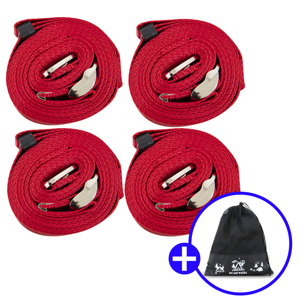 카르닉 타프 웨빙 스트랩 스트링 텐트로프 4p세트 (+보관파우치), 레드 21,000원