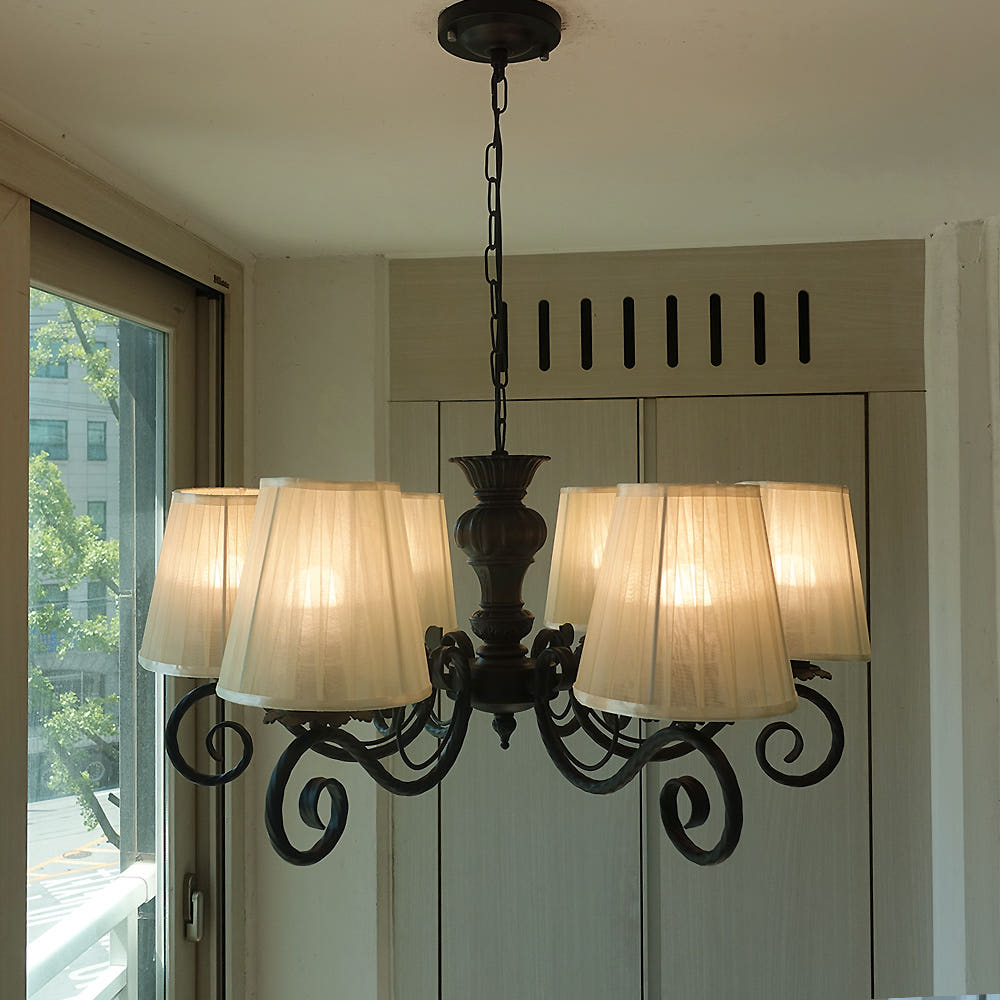 티파니 6등 LED거실등 인테리어조명 갓포함 LED전구 무료증정, 블랙 259,000원