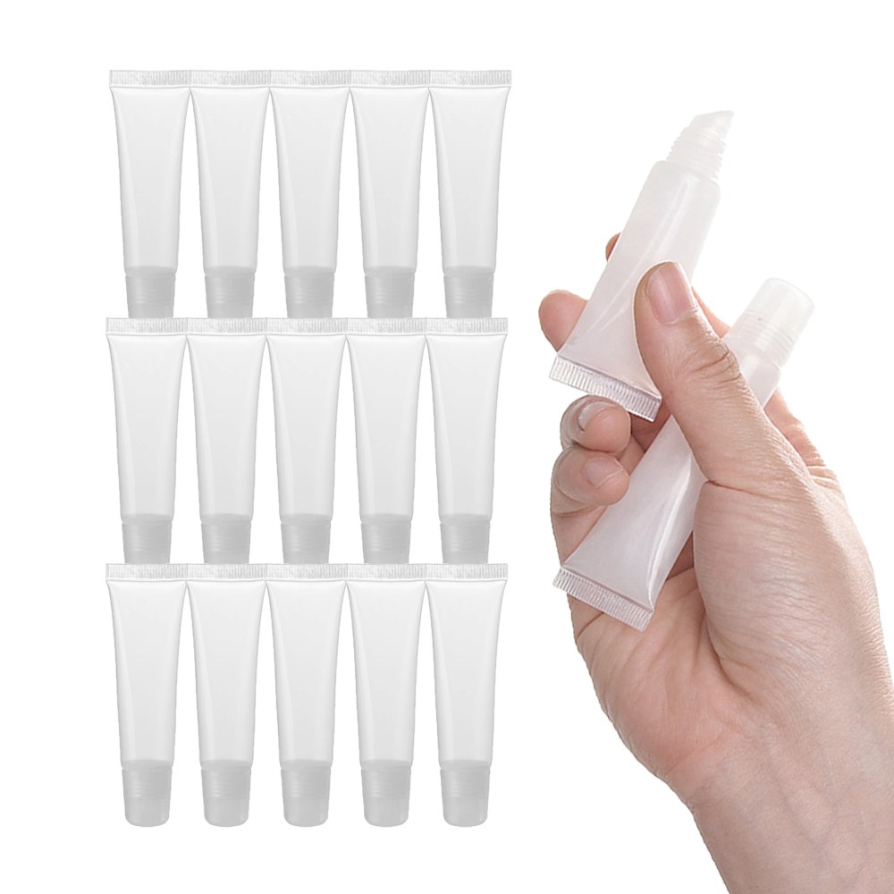 이지유 여행용 공병 립튜브 세트 휴대용 치약 립밤 핸드크림 화장품 소분 용기 튜브, 15개, 투명 10ml 6,900원