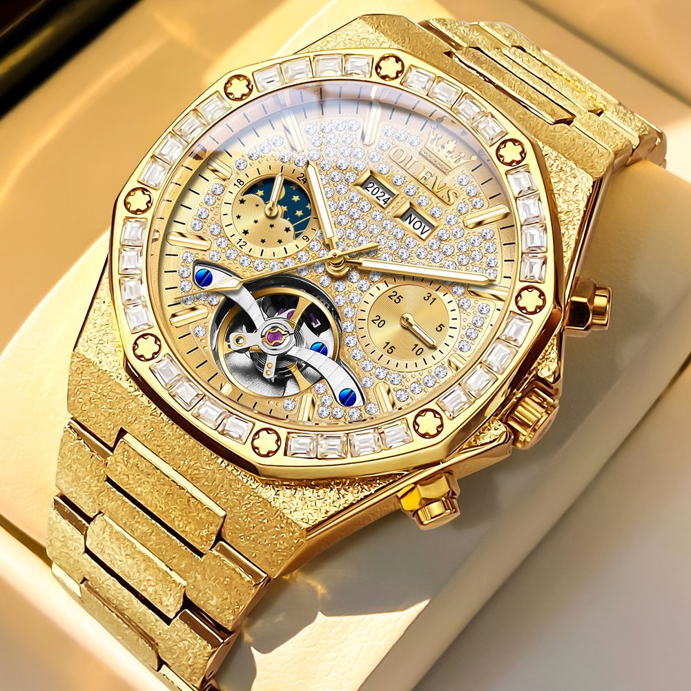 OLEVS 남자손목시계 기계식 오토매틱 정품 패션 다기능 럭셔리 메탈 야광 워터프루프 남자시계 141,300원