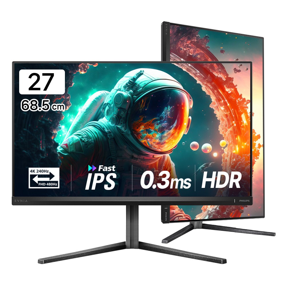 필립스 에브니아 27M2N5800P 27인치 게이밍  4K UHD 듀얼모드 480 HDR 400 무결점 컴퓨터 지싱크호환 공식인증 모니터 879,000원