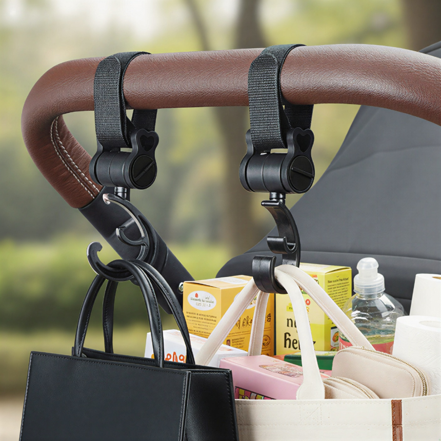 유디엘 맘프리 유모차 걸이 후크 2개입 더블후크 가방걸이, 1세트, 블랙 9,900원