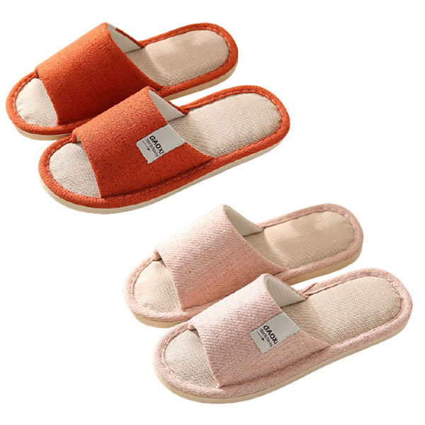 1+1 층간소음방지 발편한 커플 사무실실내슬리퍼 거실화 모던코지린넨슬리퍼, 1개, 크림핑크(여성) 9,900원