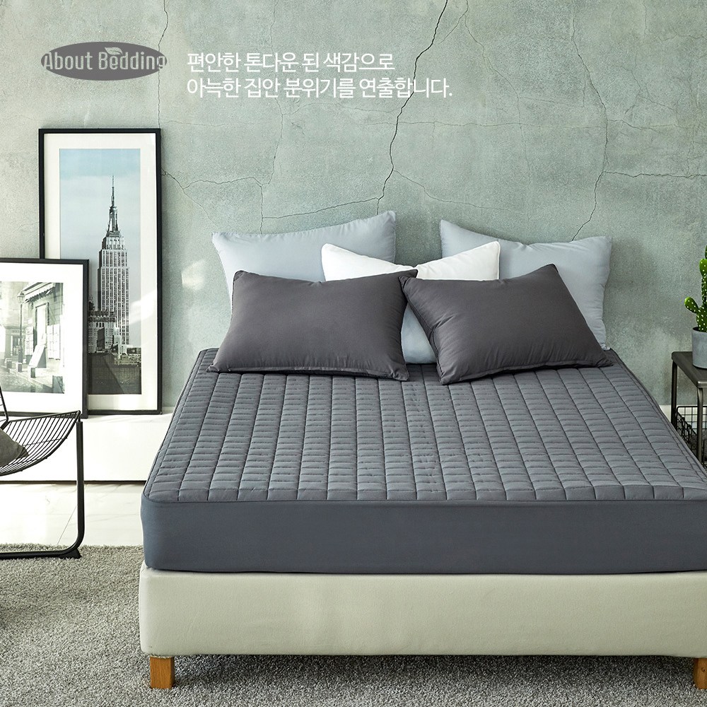 어바웃베딩 모던 매트리스 커버 싱글 퀸 / 세미 극세사 사각 누빔 사계절 침대 커버 55,000원