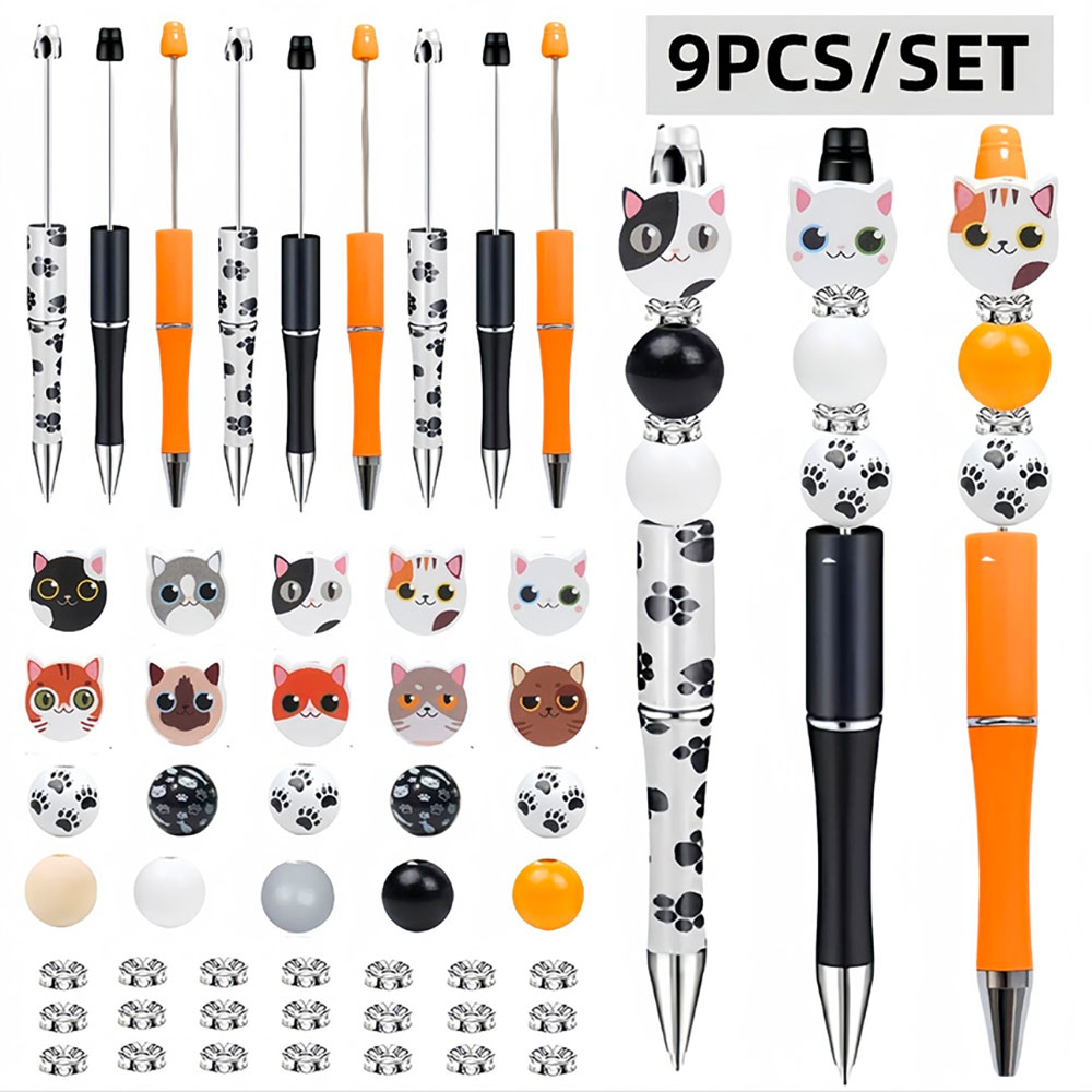 토이즈데이 볼꾸 비즈 볼펜 꾸미기 세트 요즘 유행 여아 단체 선물, 1세트, 냥냥이 9pcs 17,900원