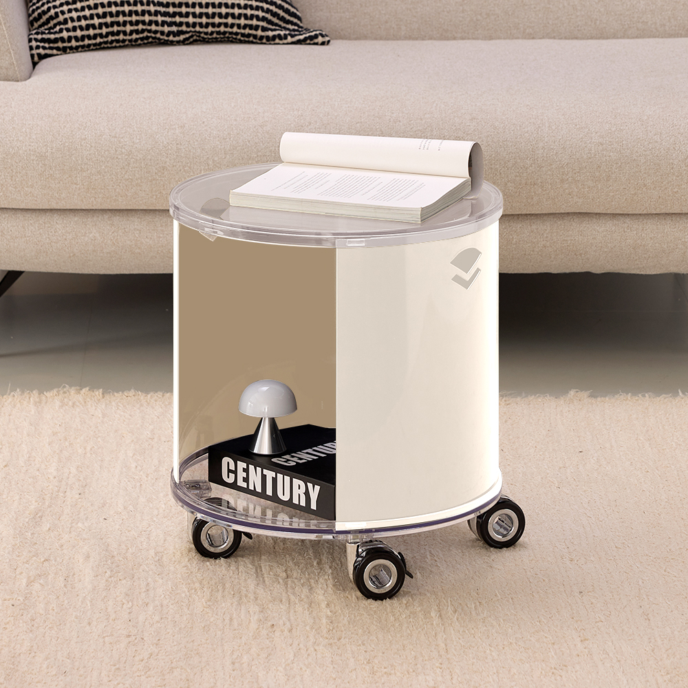 뮤레브 철제 미드센츄리 모듈 이동식 협탁 높은 원형, 아이보리, 1개 108,900원