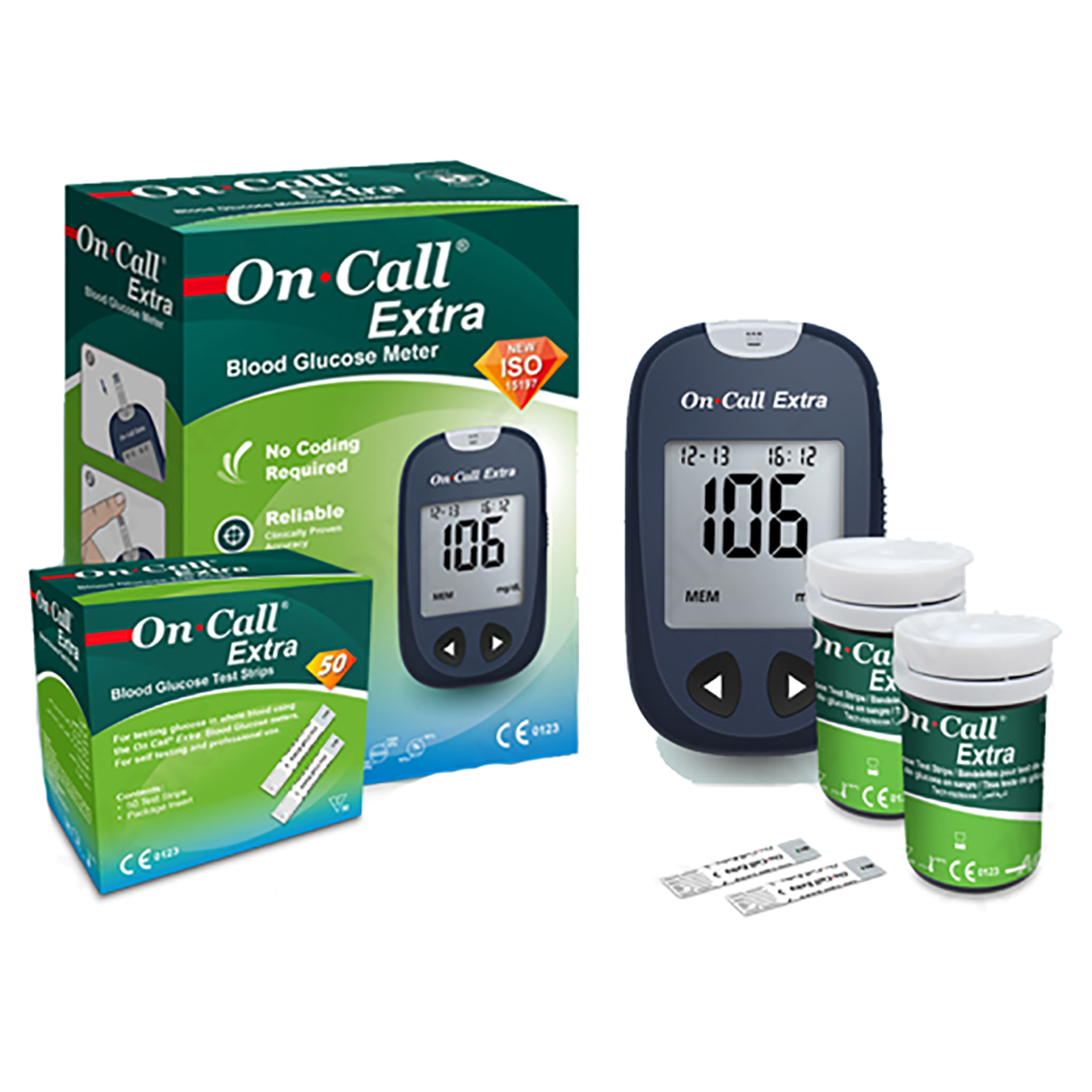 온콜 엑스트라 혈당 측정기 + 혈당 시험지 100매 (50ea x 2) 솜 + 침 풀세트 39,000원
