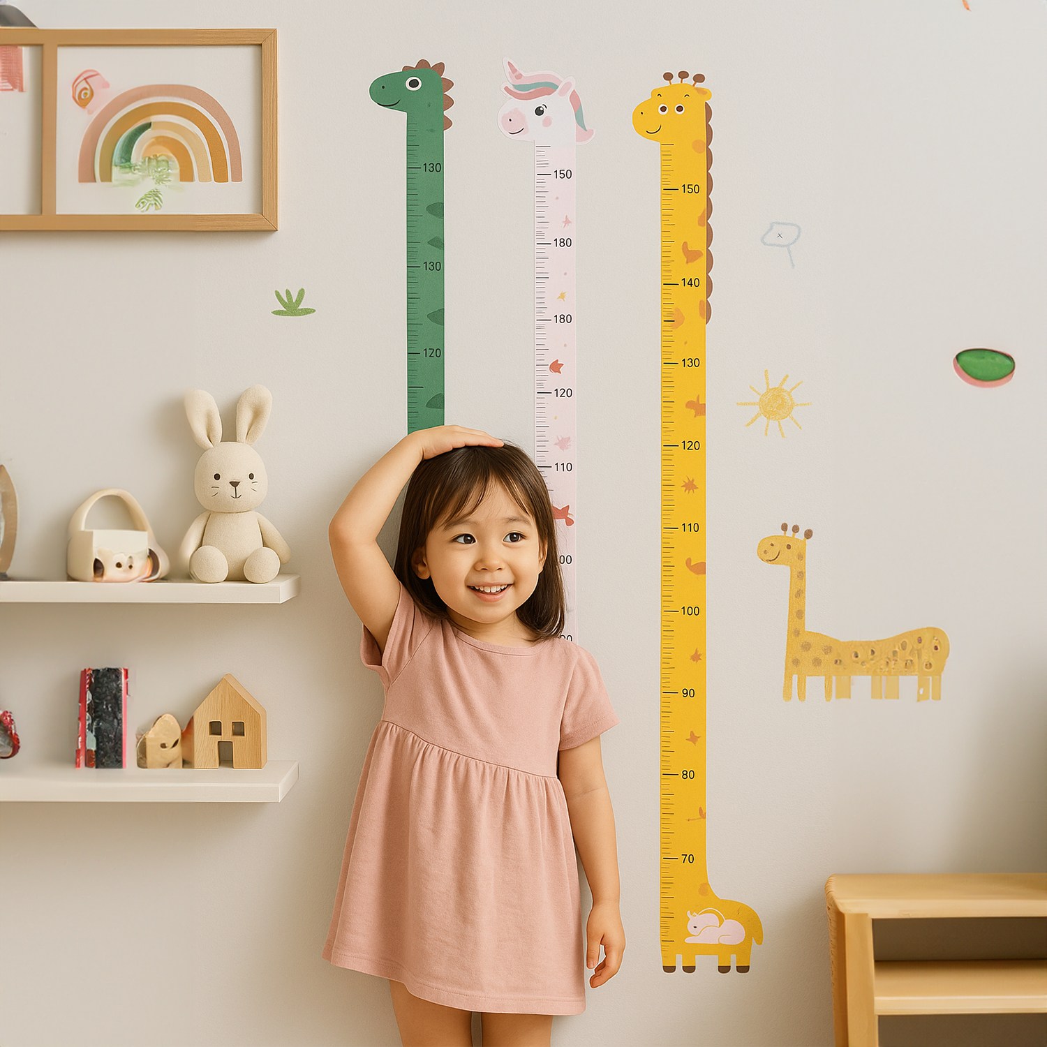 파이 붙이는 유아 아이 키재기 벽 스티커, 기린(옐로우) 4,890원