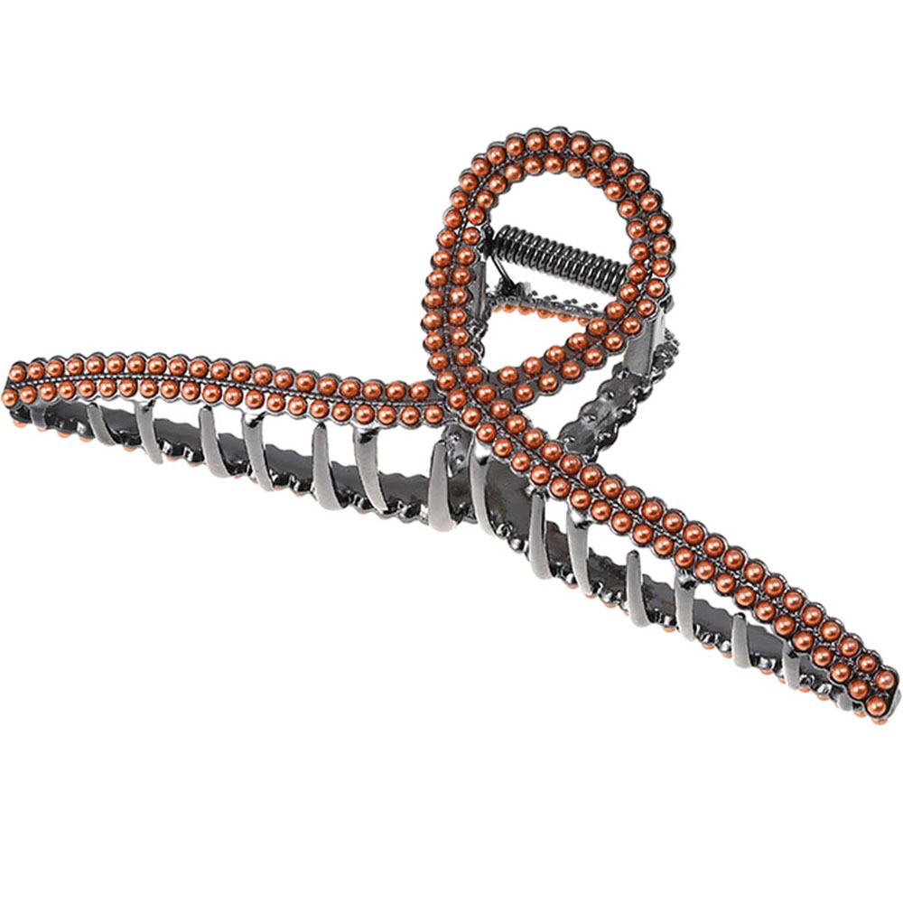 수스다 더블 진주 꼬임 메탈 헤어 집게핀 빅사이즈 유광 올림머리 머리핀 5111 3,470원