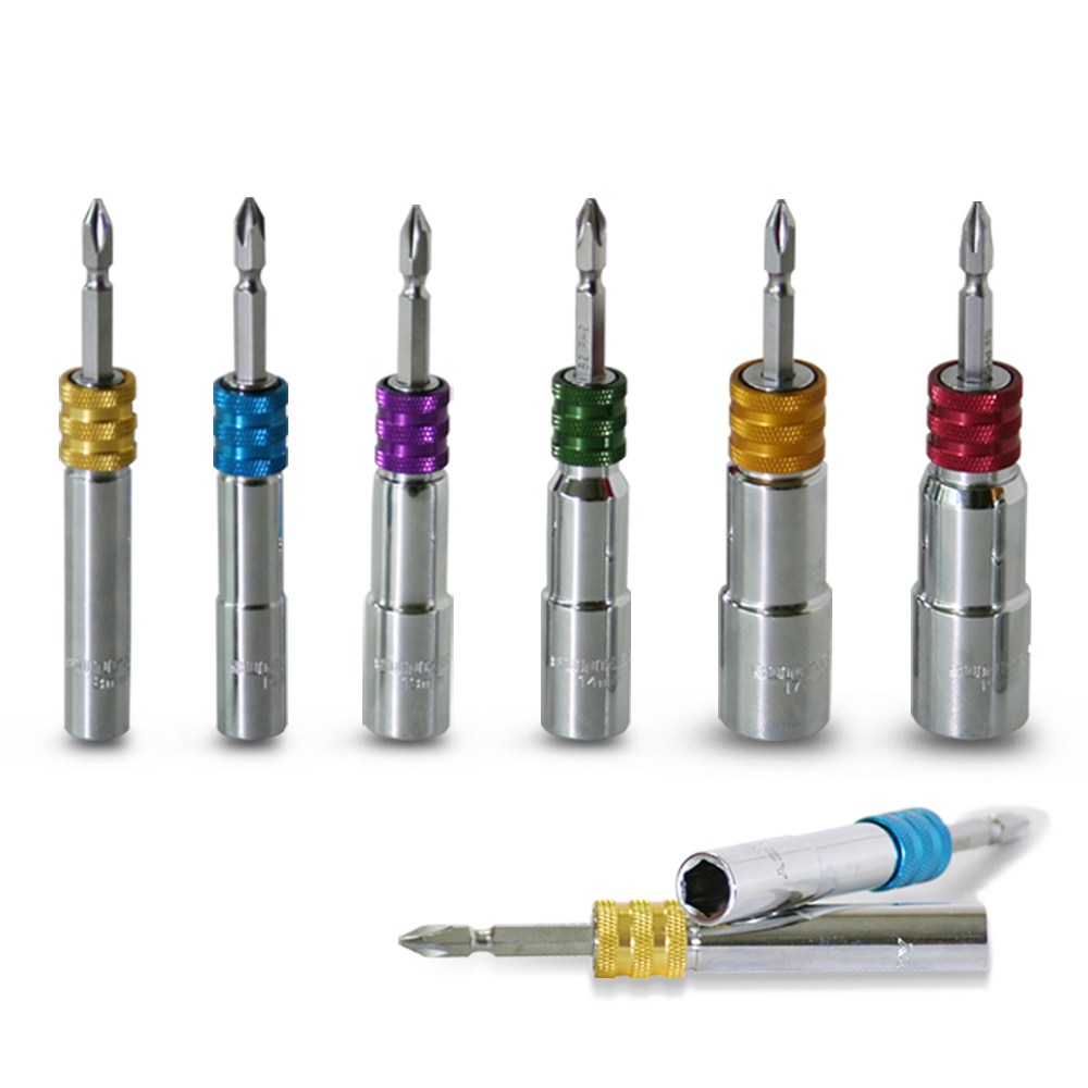 원터치 양용드라이버 롱비트소켓 전동/임팩/드릴 복스알 렌치 8mm- 17mm 7종모음 7,100원