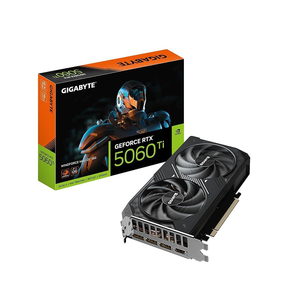 GIGABYTE GeForce RTX 5060 Ti WINDFORCE MAX OC 16G 그래픽 카드, 16GB 128비트 GDDR7, PCIe 5.0, 냉각 시스템, GV-N 899,800원