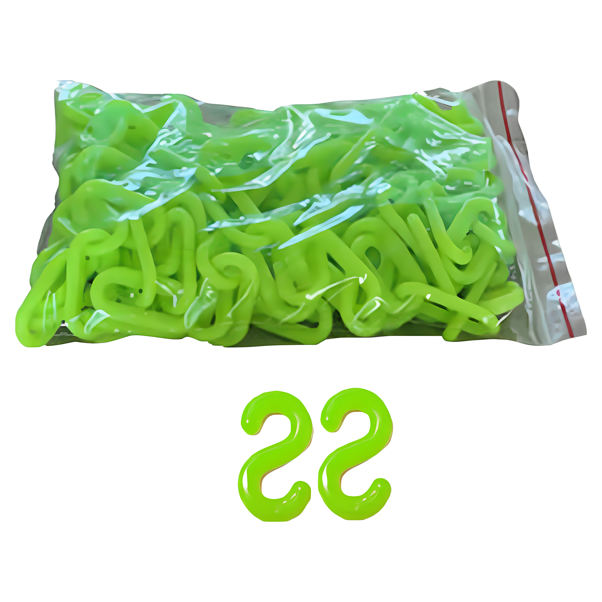 TIS 플라스틱 롤체인 형광 + S고리 2p 세트 5,100원