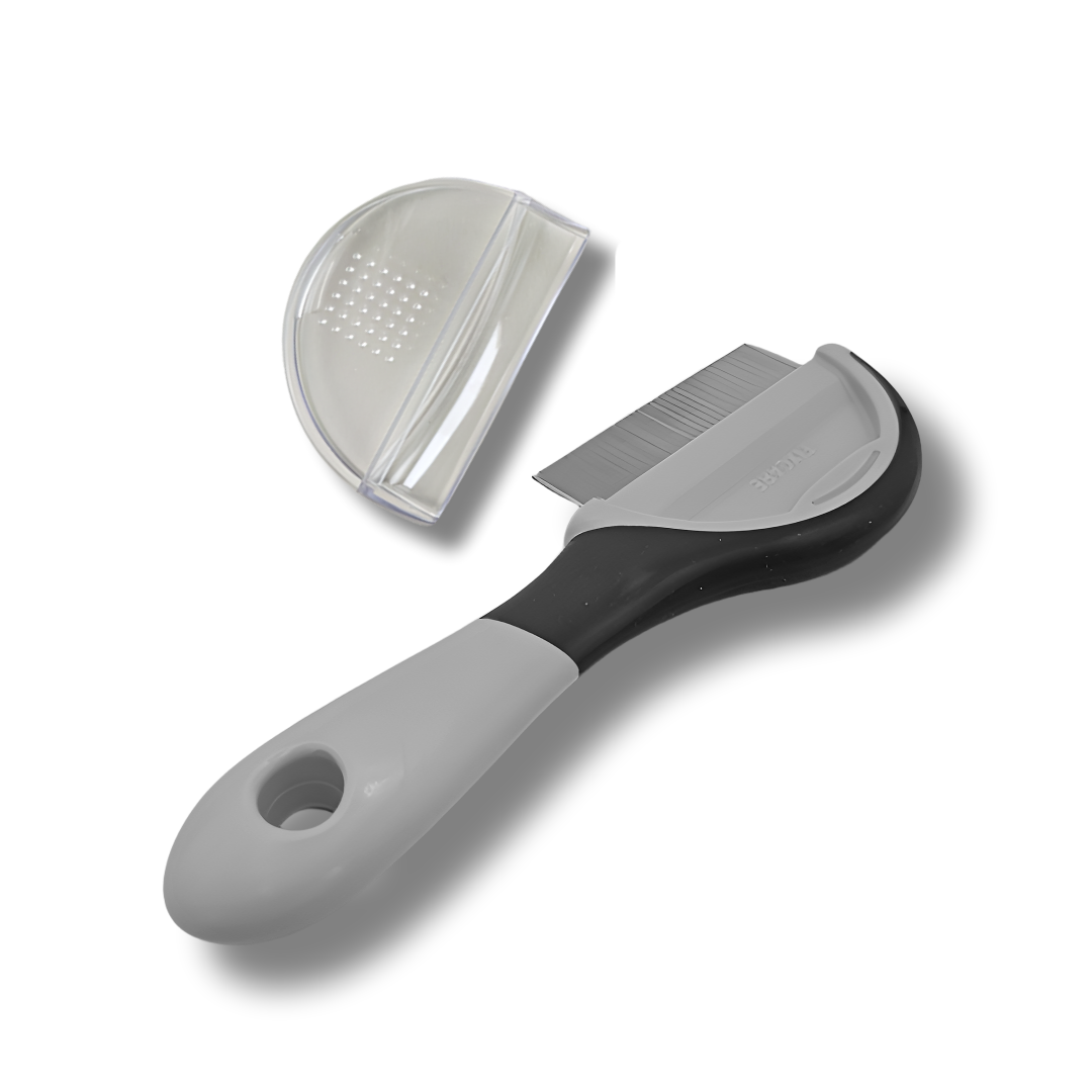 일본제작 반려동물 벼룩빗 콤빗 겸용 투인원 손에 안 묻는 위생커버 눈 입가 엉킨털 페티오, 1개, 그레이계 19,000원