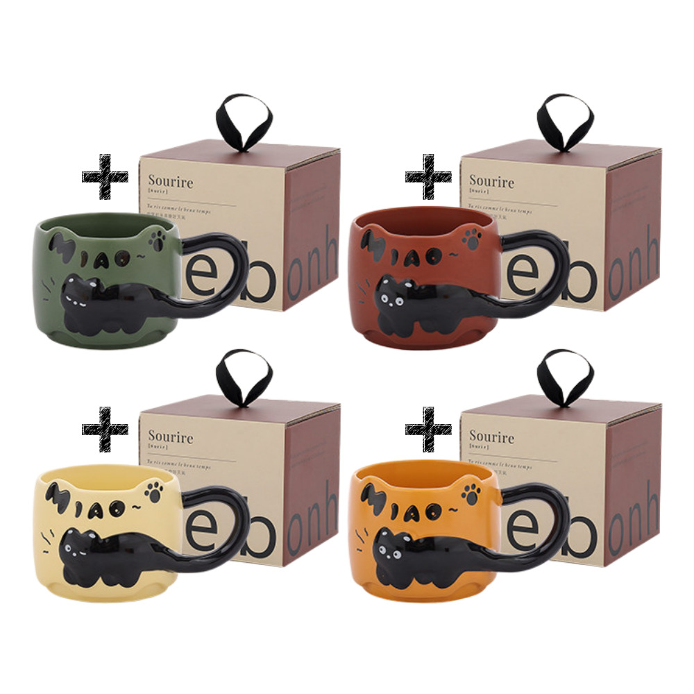 홈카페 감성 고양이 머그컵 도자기 티컵 커피잔 선물세트 49,900원