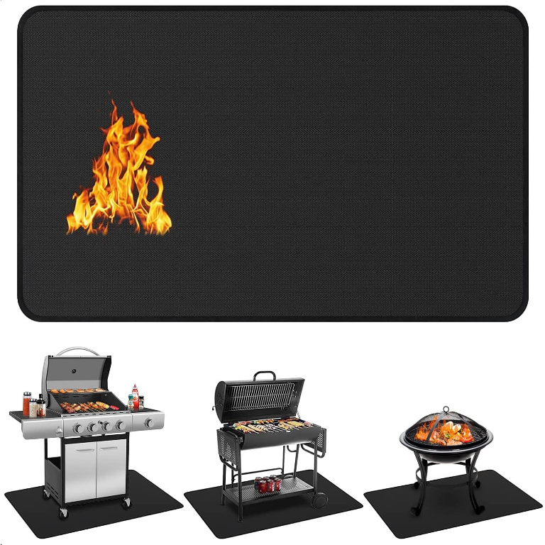 SAIVEINA 잔디보호 바베큐 그릴 내열매트 캠핑 방염매트 실리콘 코팅 난로 화로대 화재방지 매트 152x106cm, 1개 27,900원