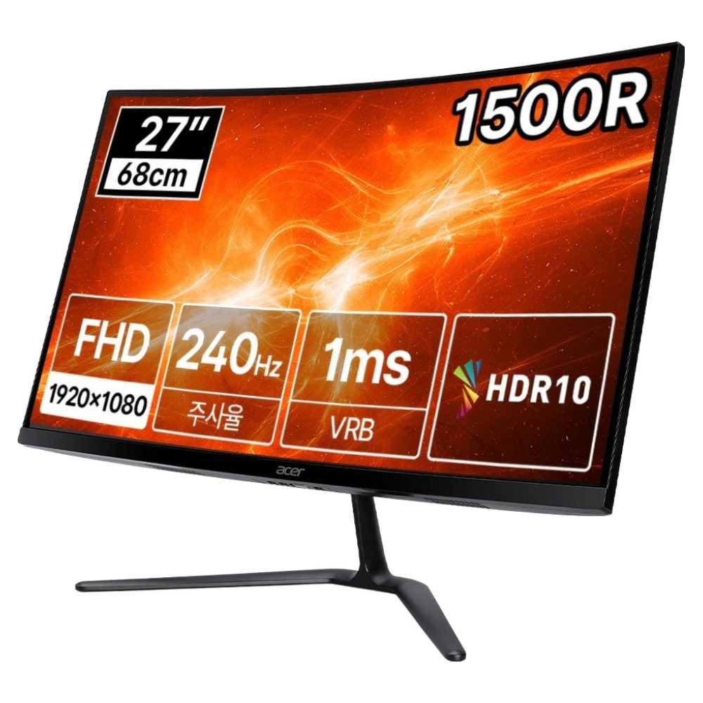 에이서 FHD 1500R 커브드 240Hz 무결점 게이밍 모니터, 68cm, NITRO ED270 X2 179,000원