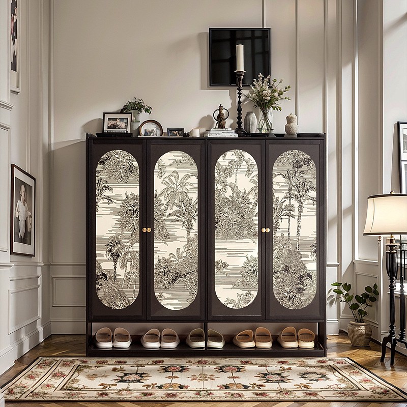 현관 2/3/4문 대용량 신발장 다용도 방진 수납정리대 서랍이 있는 신발 수납장 신발장 오픈/도어 신발장, 7단, 블랙120cm 97,860원