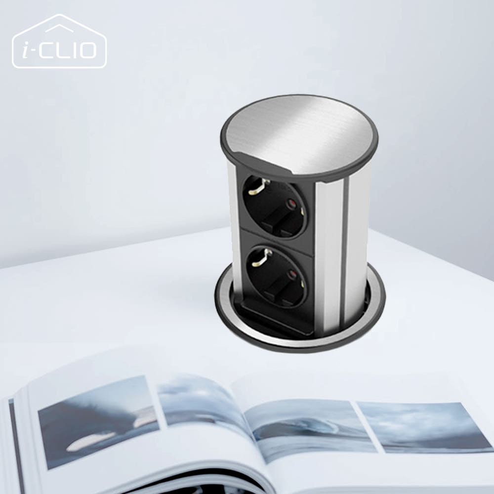 젠아크 푸시풀 팝업 콘센트 - 2구 빌트인 전기 콘센트 책상 테이블 매립 아이클리오, 1개 64,000원