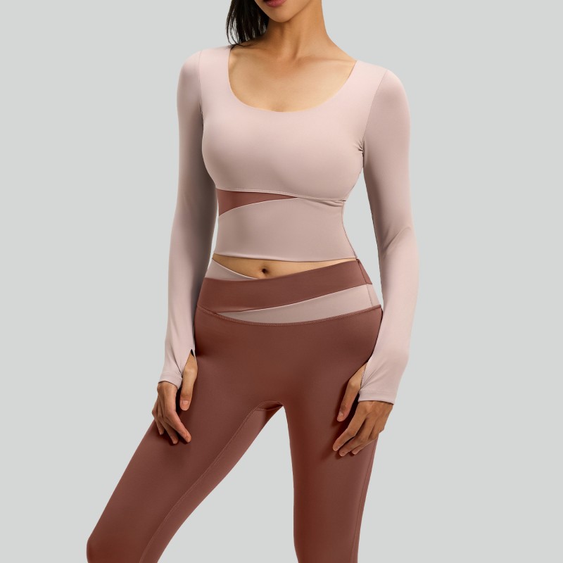 프리미엄 컬러 블록 노브라 요가복 세트 러닝겸용 요가 상하의 세트 36,800원