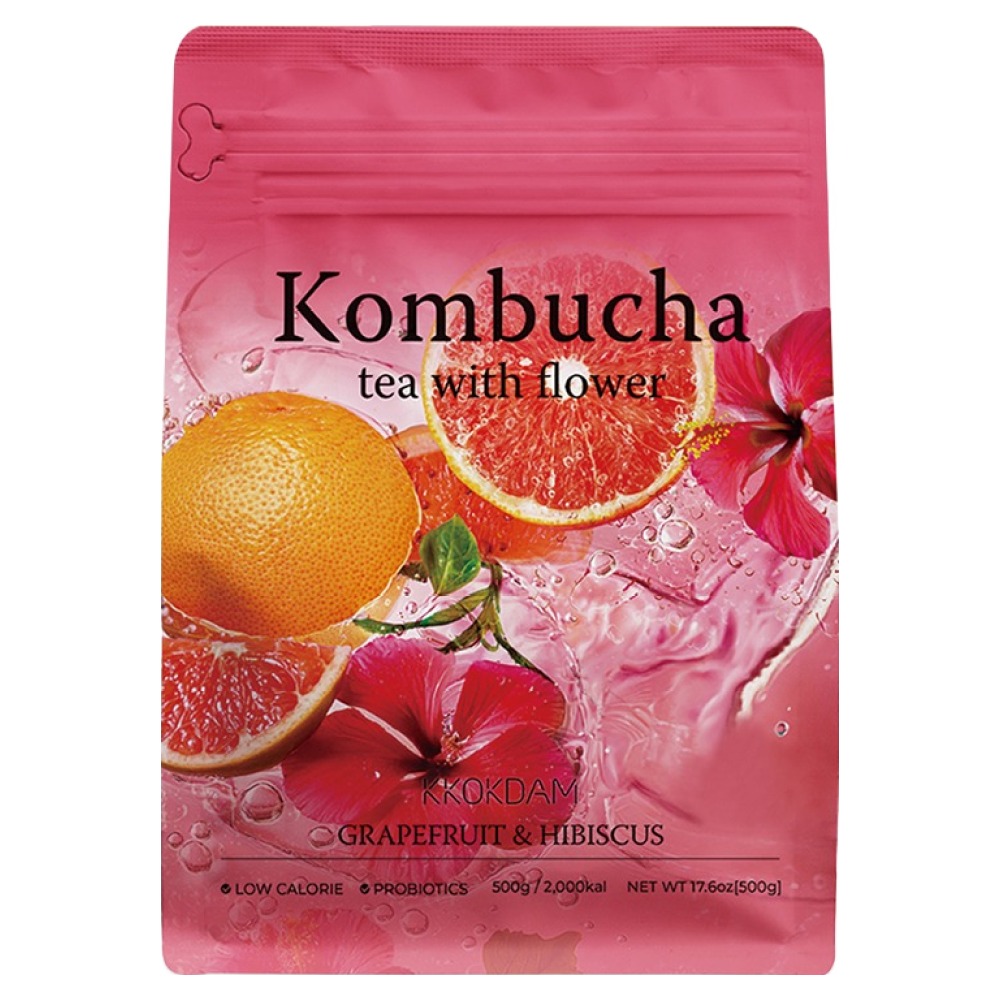 꽃을담다 탕비실 100잔분량 자몽히비스커스 플라워 벌크파우치 콤부차, 1개, 1개입, 500g 38,000원