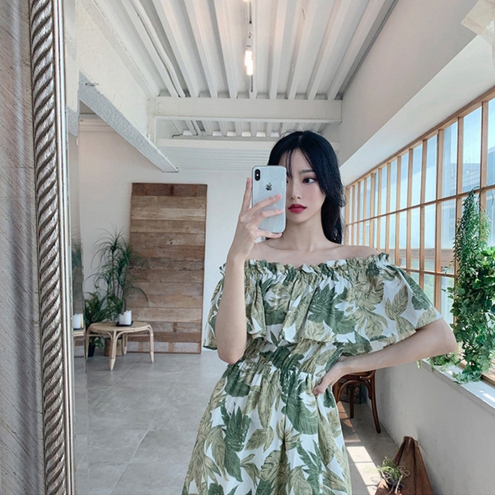 POMTOR 휴양지 커플 밴딩 셔링 원피스 하와이안 셔츠 바캉스 신혼여행 비치웨어 29,560원