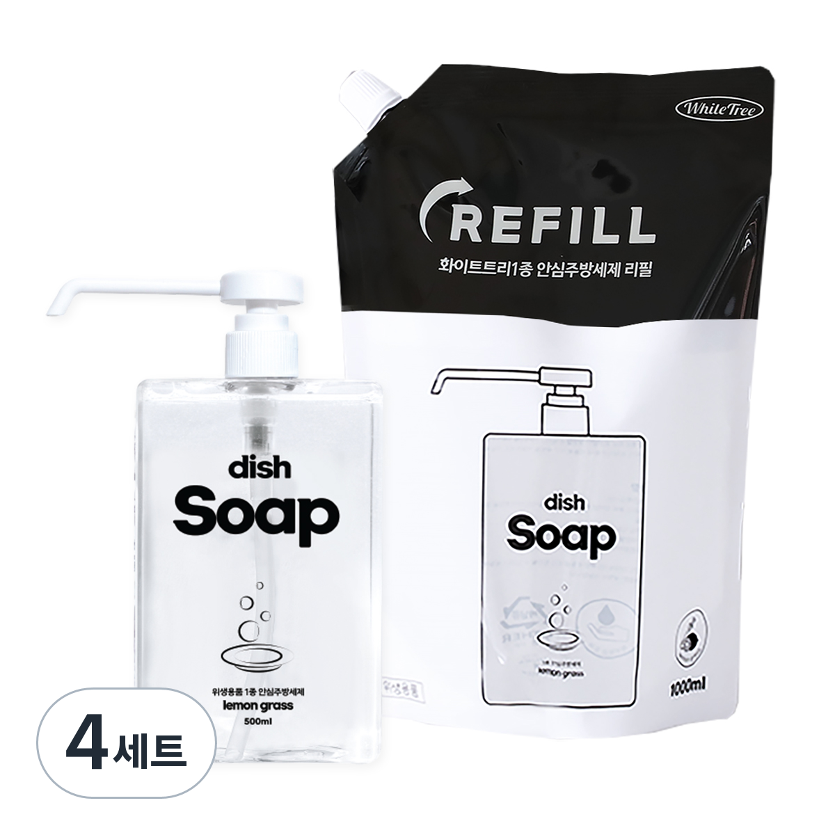화이트트리 안심 주방세제 본품 500ml + 리필 1L 68,200원