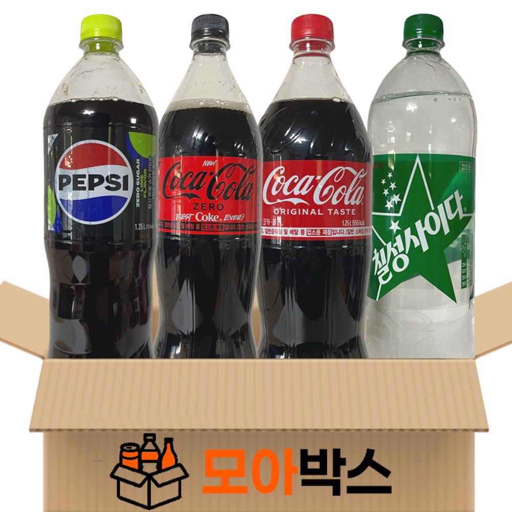 [모아박스] BEST 인기 탄산 음료 페트음료 4종 코카콜라 펩시제로라임 칠성사이다 제로코카콜라 15,740원