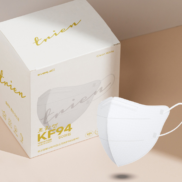 에버렉스 트리엔 새부리형 KF94 소형 키즈 어린이 마스크, 화이트, 1개, 50개입 16,000원