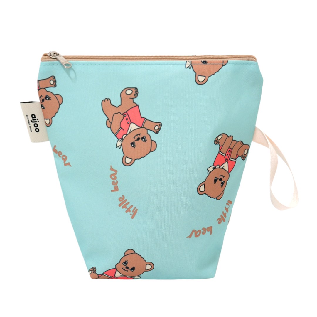 아이주 방수 양치컵 파우치 항균 양면방수 네임 다용도 주머니 어린이집 유치원 유아 입학 준비물 화장품 여행용 아동용 칫솔 가방, 양치컵파우치 리틀베어 11,200원