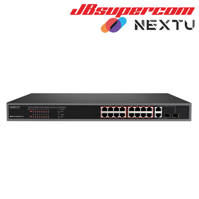이지넷유비쿼터스 넥스트 NEXT-POE316SFP-TP 100Mbps 16포트 Gigabit 2TP/2SFP FULL POE스위치 - JBSupercom 210,800원