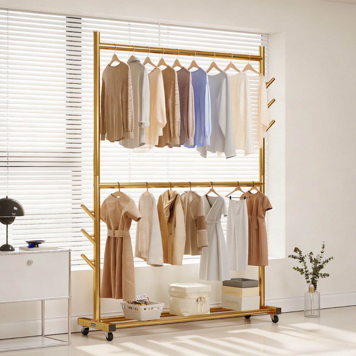 UniNest (공간절약 Max + 후크*6pcs) 튼튼한 이동식 2단 스탠드 행거 35,820원