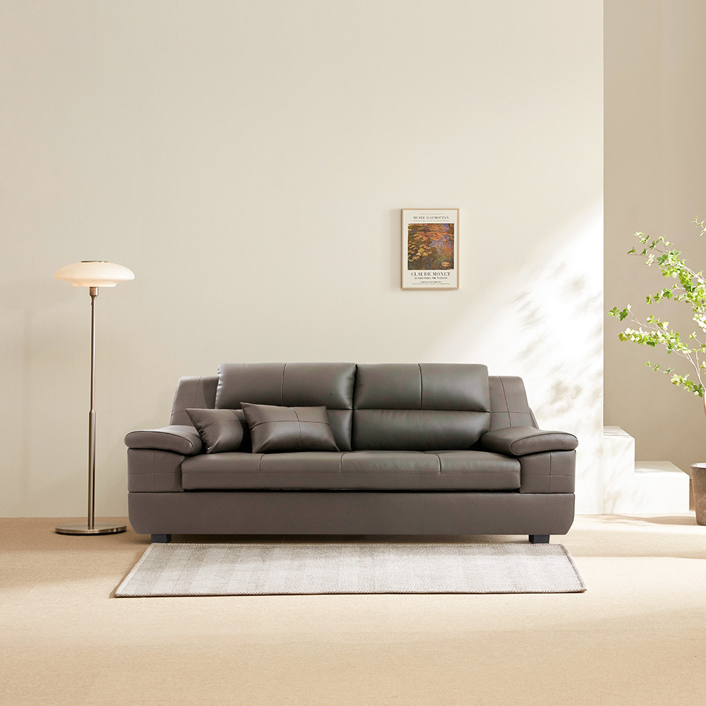 동서가구 테라 천연면피가죽 3인용 소파 방문설치, 그레이 461,500원