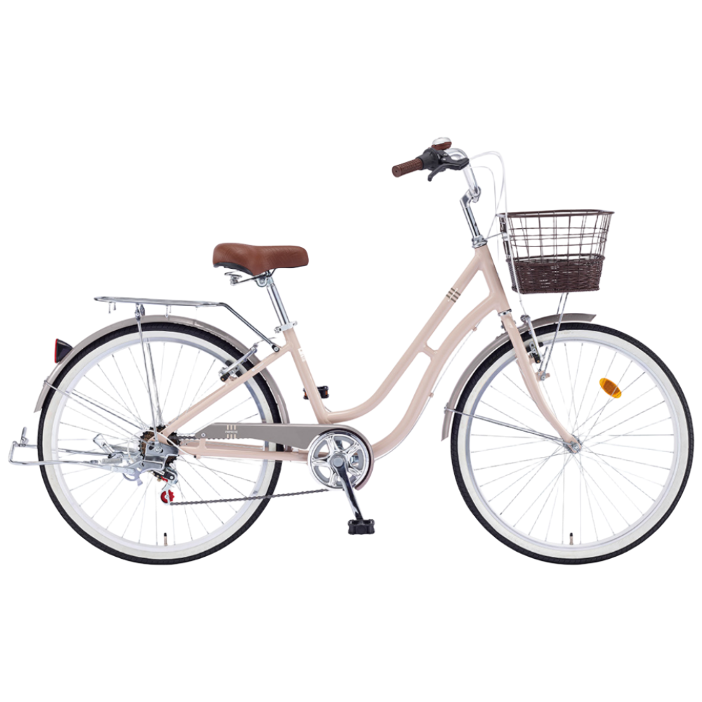 2026 삼천리 레스포 26 프림로즈 자전거 알루미늄 프레임 7단 변속 시티형 여성용자전거, 1개, 172cm, 아이보리 (90%조립) 346,000원