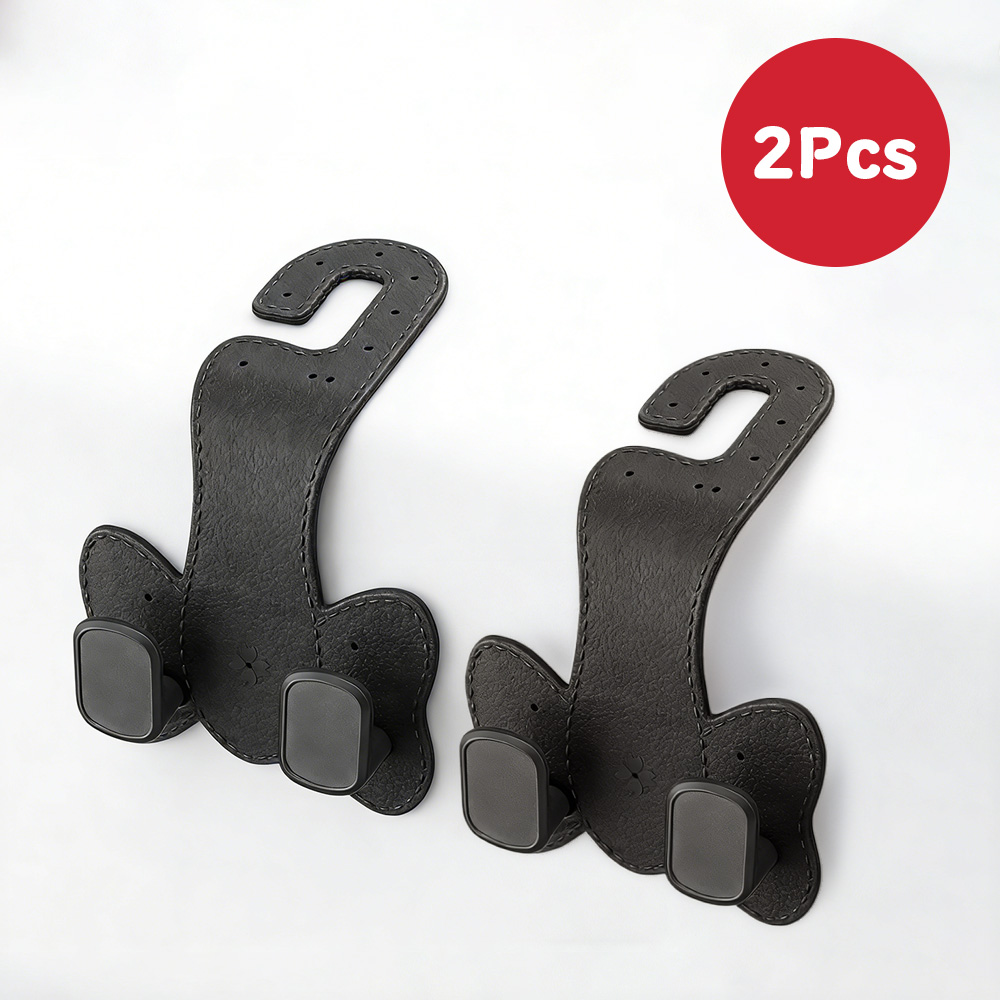 듀얼후크 자동차 가방걸이 차량용 옷걸이 헤드레스트 고리 걸쇄 행거 휴대폰거치 가방 봉지, 검정, 2개 16,240원