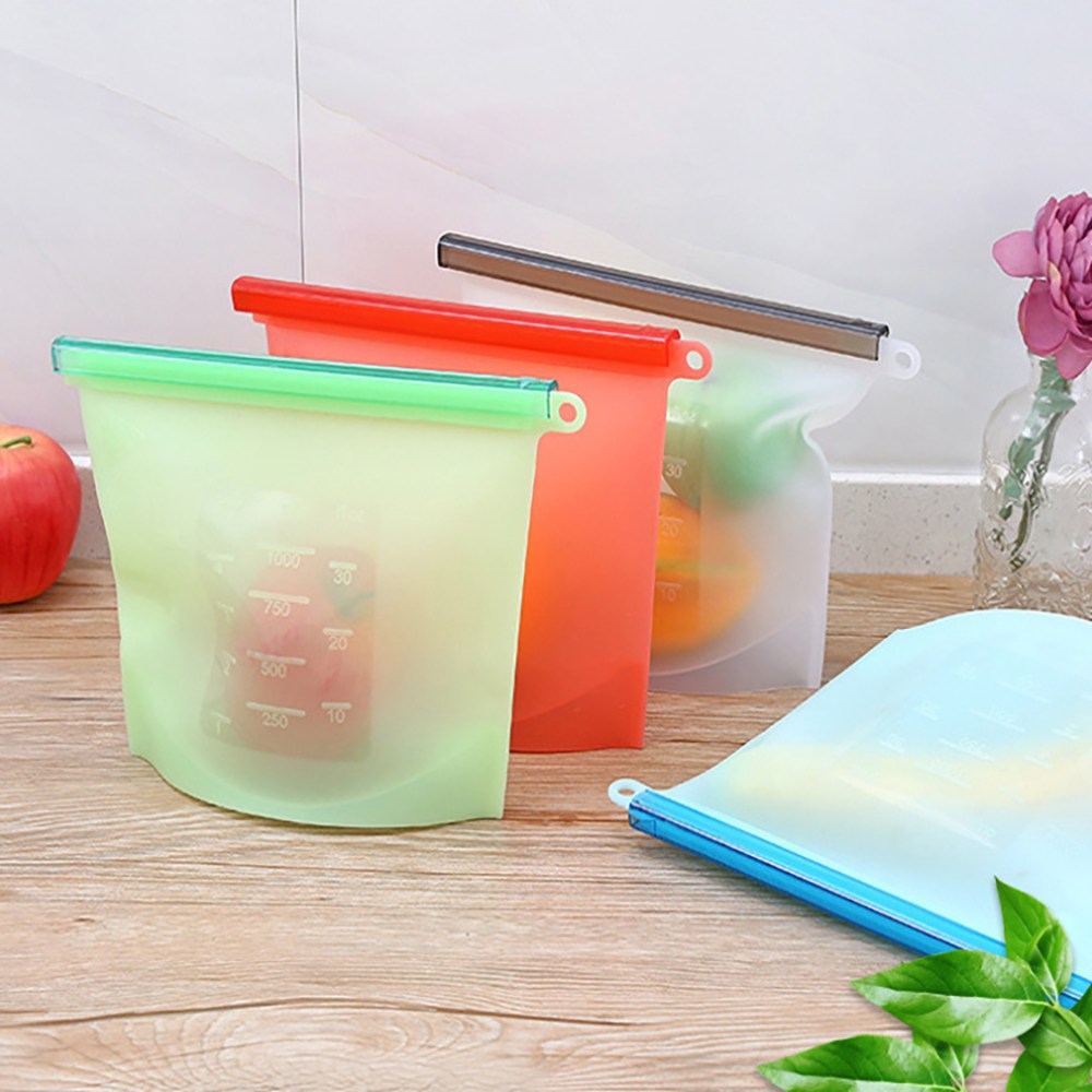 늘조은생활 슬라이드 실리콘 지퍼백 다회용 스탠딩 반투명 지퍼팩, 화이트 500ml, 1개 2,900원